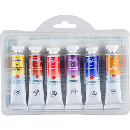 Краски акварельные "Белые ночи оттенки кожи", набор 6 цветов, тубы - 4