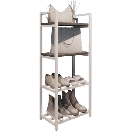 Обувница ALLERD 2+2 RION, белый муар, 440х250х1030, металл бруклин