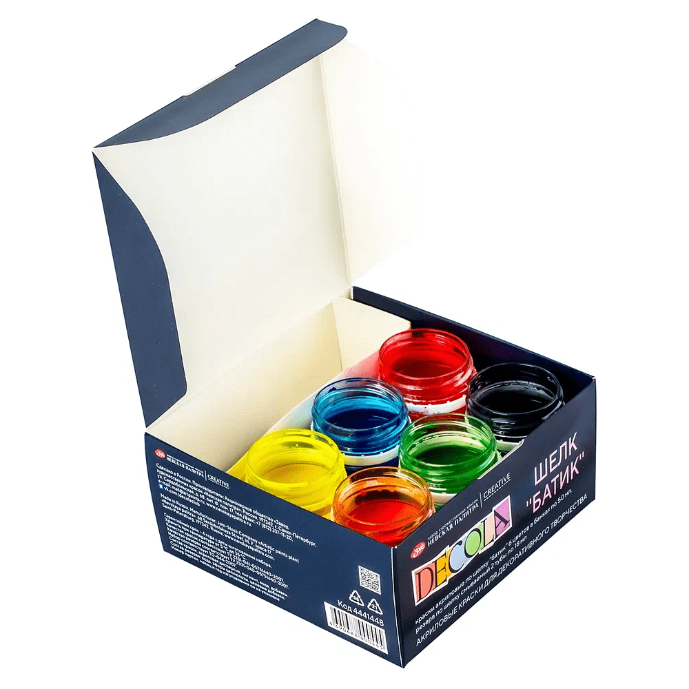 Краска акриловая по шелку "Декола батик", набор 6 цветов, 50 мл, резервы 2 шт. - 3