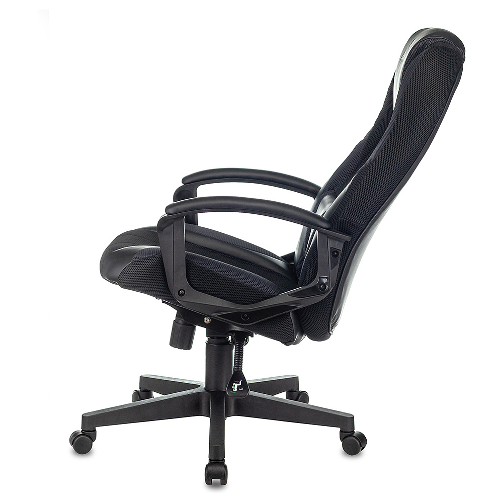 Кресло игровое "Бюрократ Zombie 9", текстиль, экокожа, пластик, черный,серый  - 5