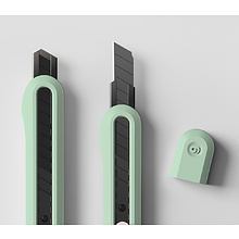 Нож для бумаги "Deli Nusign" усиленный, 0.9 см, зеленый