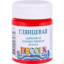 Краска акриловая глянцевая "Декола", 331 красная, 50 мл., банка