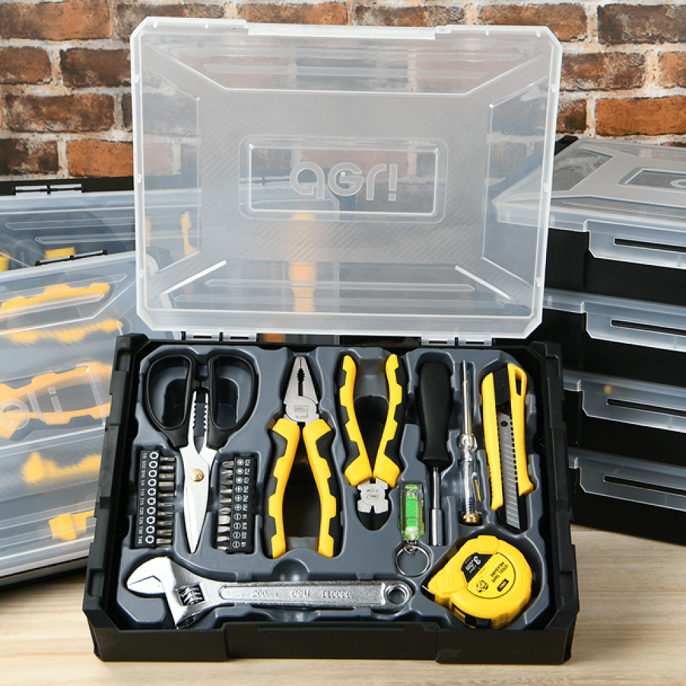 Набор инструментов "Deli", 4 предмета, кейс, желтый, черный - 3