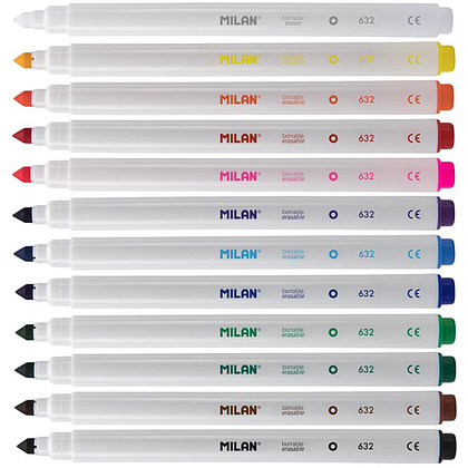 Фломастеры "Cone-Tipped" с ластиком, 12 цветов - 2