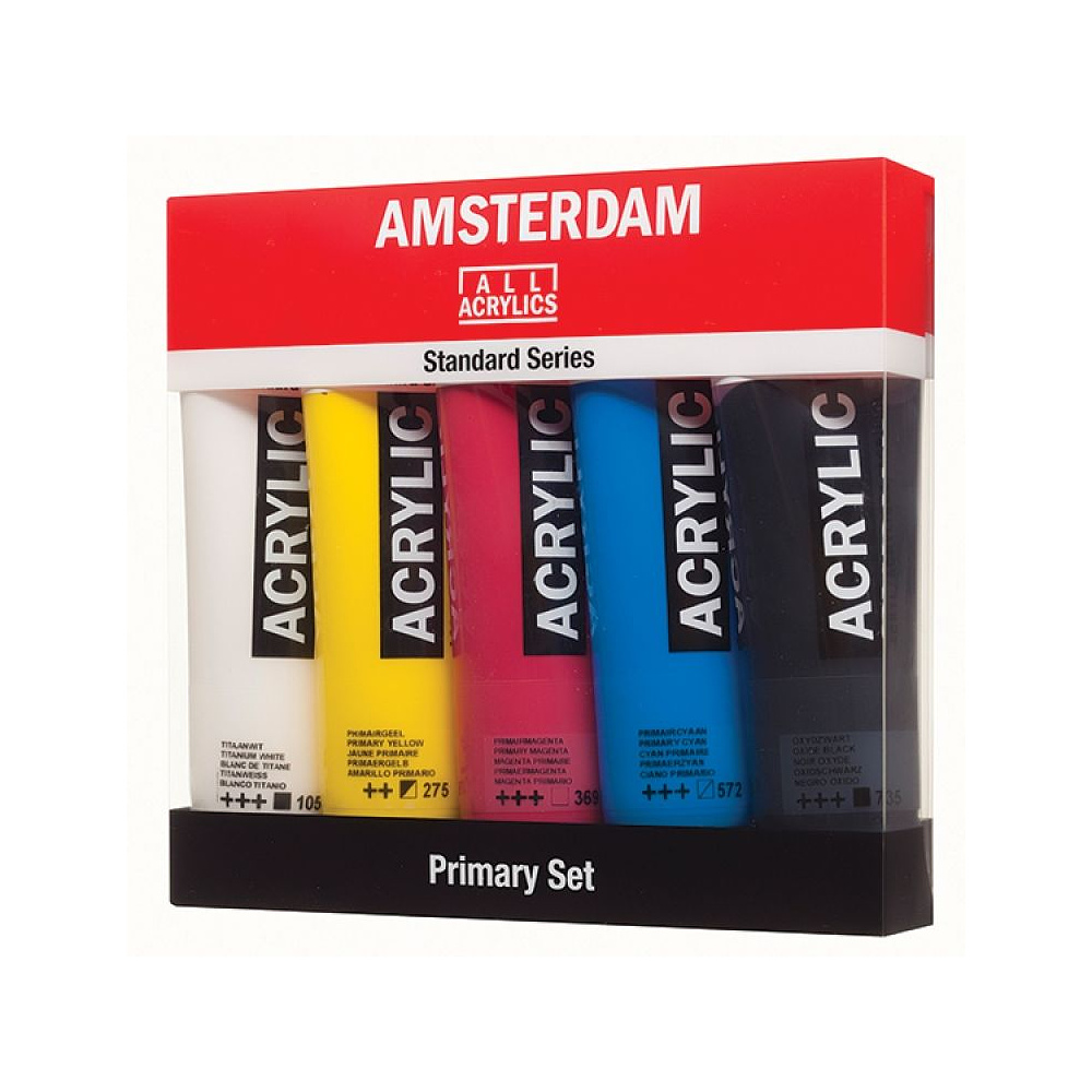 Набор красок акриловых "Amsterdam" базовый, 5 цветов