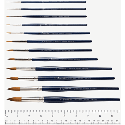 Кисть "Escoda Chronos", микс, круглая, на короткой ручке, № 8 - 3