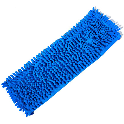 Насадка для плоской швабры 42х14 см, шенилл, на резинке, синий