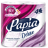 Бумага туалетная  Papia Deluxe, 16,5м, 4 слоя, 4 рулона, 100% целлюлоза