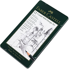 Набор карандашей чернографитных "Castell 9000", 4B-6H, 12 шт., в металлической коробке