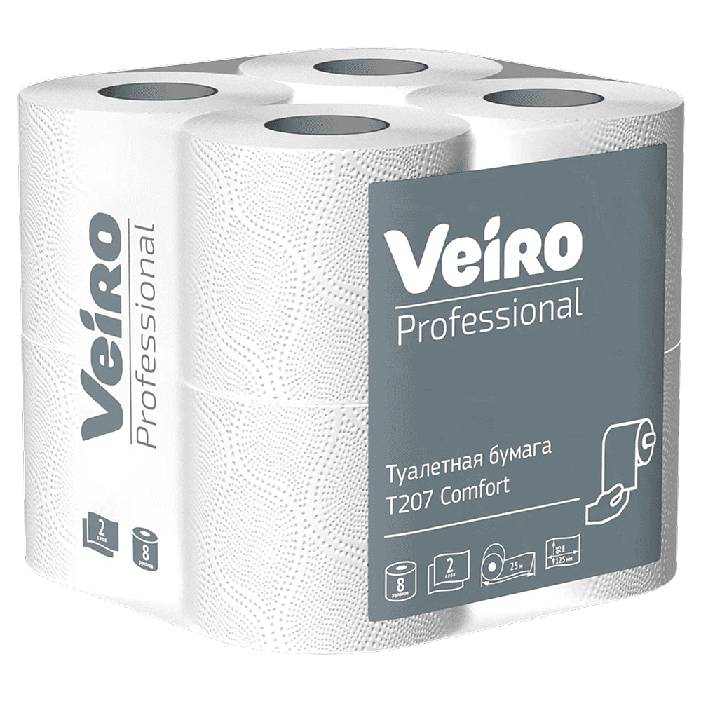 Бумага туалетная "Professional Comfort", 2 слоя, 8 рулонов - 2