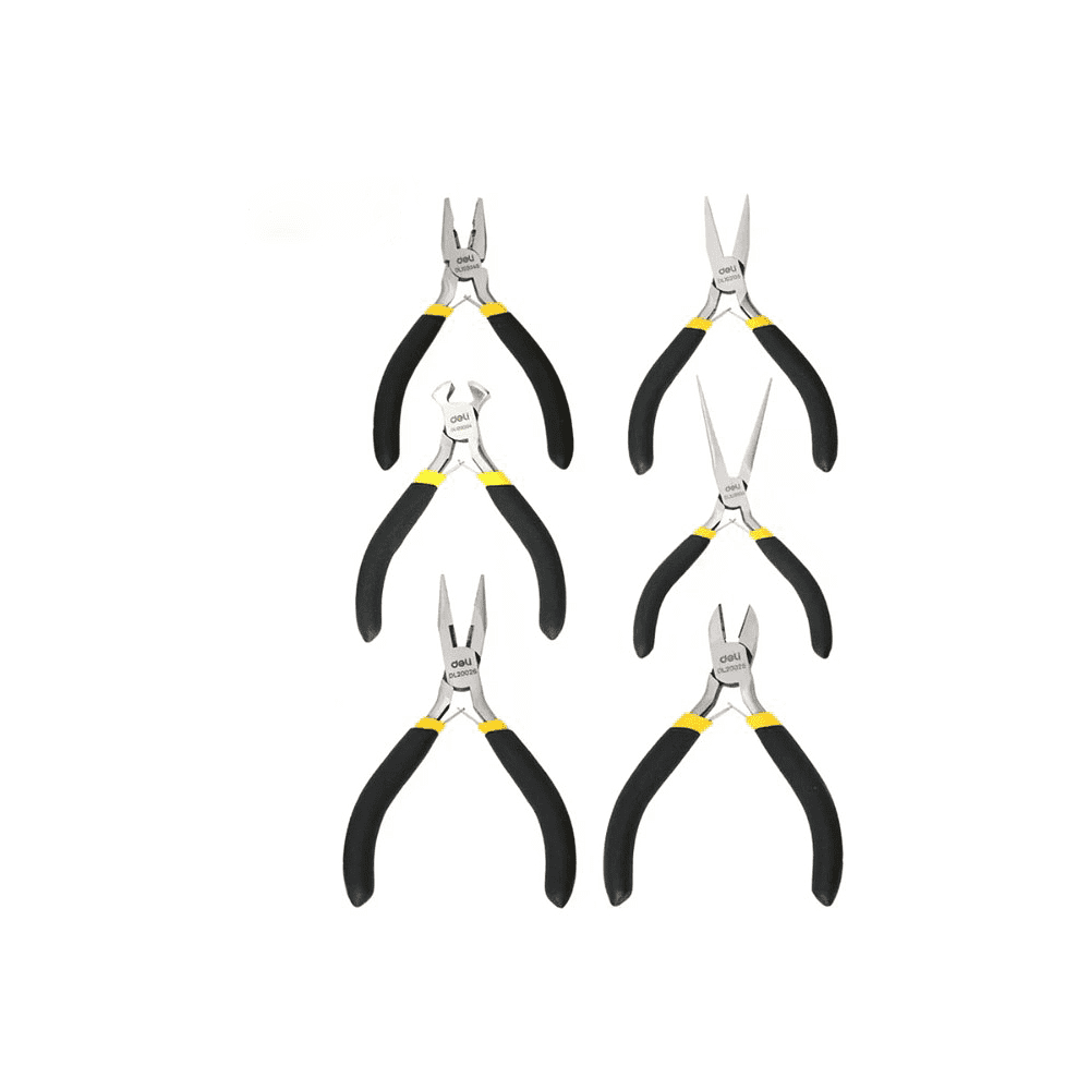 Набор мини-плоскогубцев Deli YS EDL103205-6, 6 шт., желтый, черный