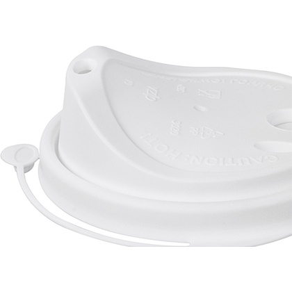 Крышка пластиковая для стаканов d=80 мм, для горячих напитков, 50 шт/упак, флип-топ, белый - 4