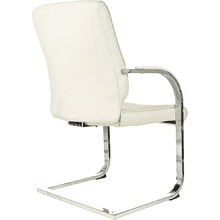 Кресло на полозьях "Бюрократ T-8010-LOW-V", экокожа, слоновая кость, металл хром