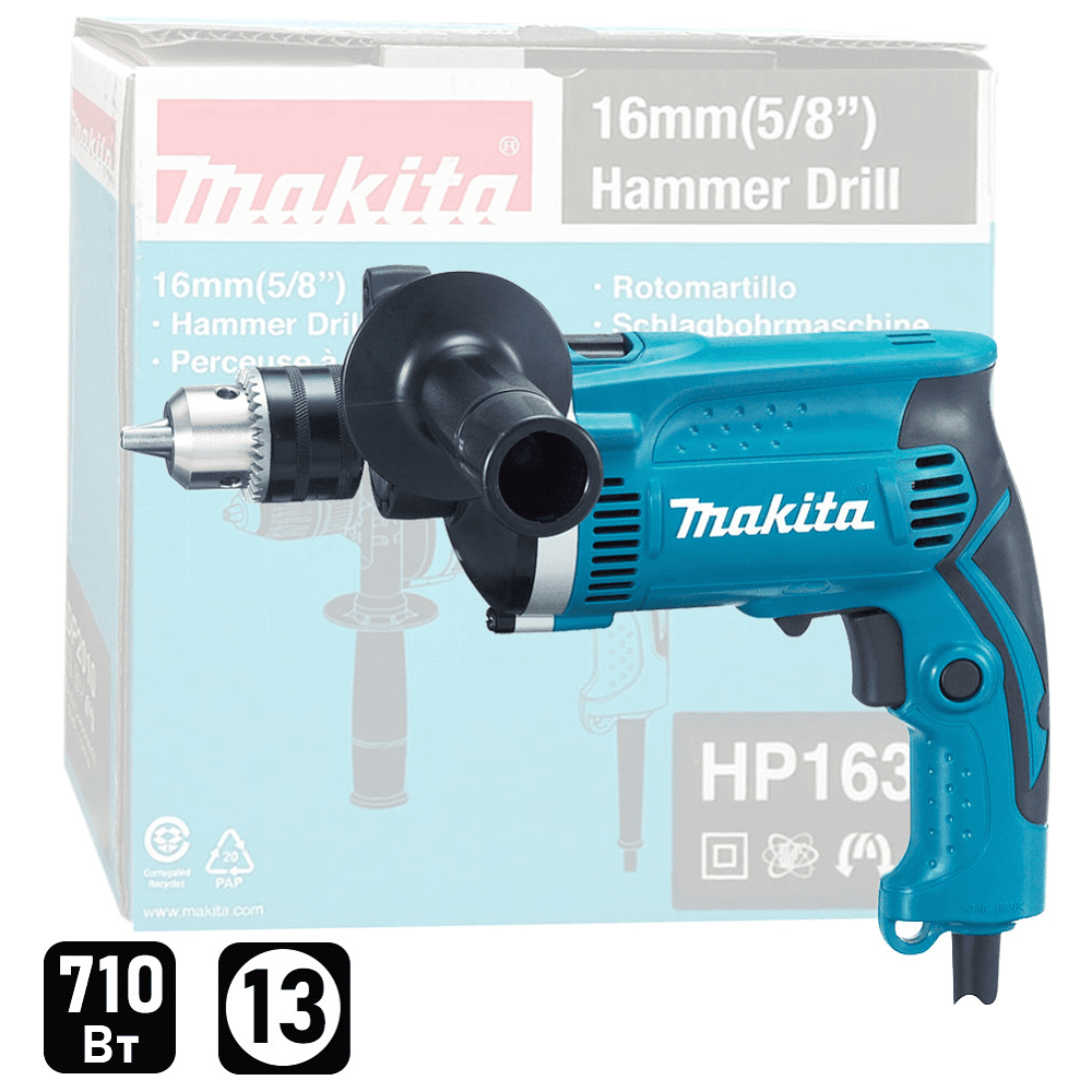Дрель MAKITA HP1630, 710 Вт, ЗП 1.5-13 мм