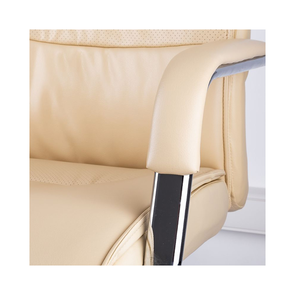 Кресло для руководителя Helmi "HL-E03 Accept", экокожа, металл, бежевая - 5