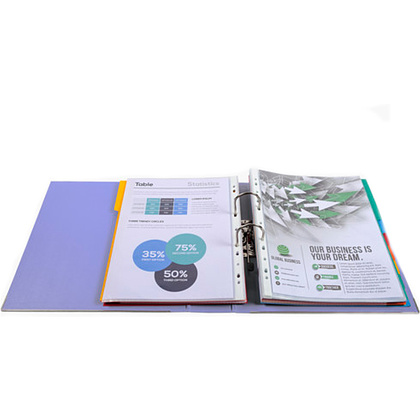 Папка-регистратор "Exacompta", A4, 80 мм, ПВХ, пастельный лиловый - 3