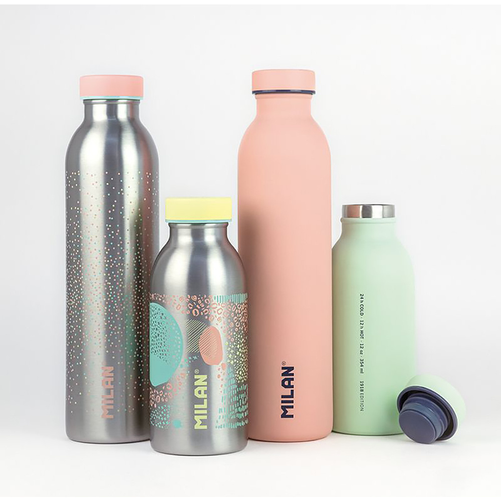 Бутылка термическая "Silver series" Milan, металл, 591 мл, серый, розовый - 5