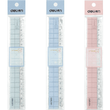 Линейка "Deli 6235", 18 см, прозрачный, ассорти