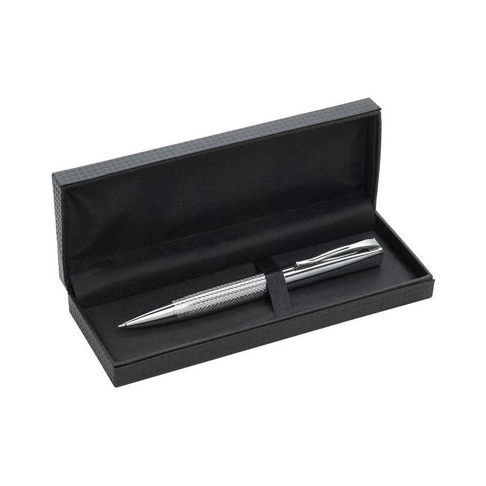 Ручка шариковая автоматическая "EASY GIFTS Chester", 0.7 мм, серебристый, стерж. синий - 4