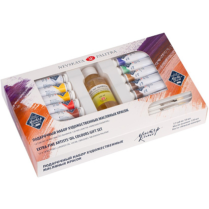 Краски масляные "Мастер Класс" набор 12 цветов, 18 мл., подарочная упаковка