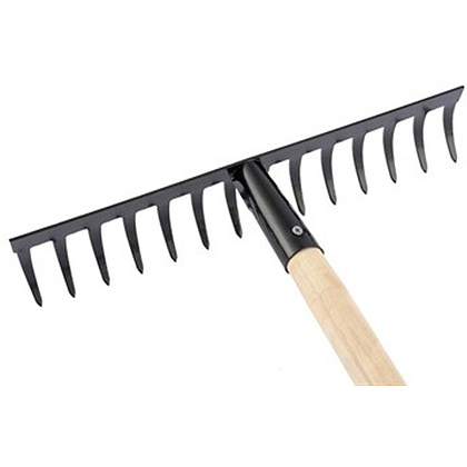 Грабли с прямыми зубьями "ГП-14", металлические, 14 зубьев, с черенком