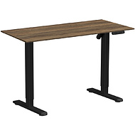 Стол с электроприводом WellDesk Basic 1300x675х18 черный/дуб санта-фе винтаж (9191456+9178196)