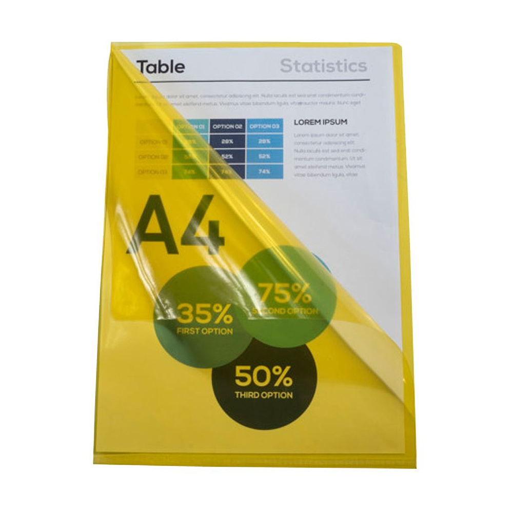 Папка-уголок "Exacompta", А4, 130 мк, ПВХ, прозрачный, желтый - 3