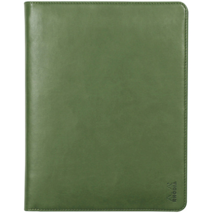 Папка деловая "Rhodiarama", 19,5x25,5 см, на молнии, серо-зеленый