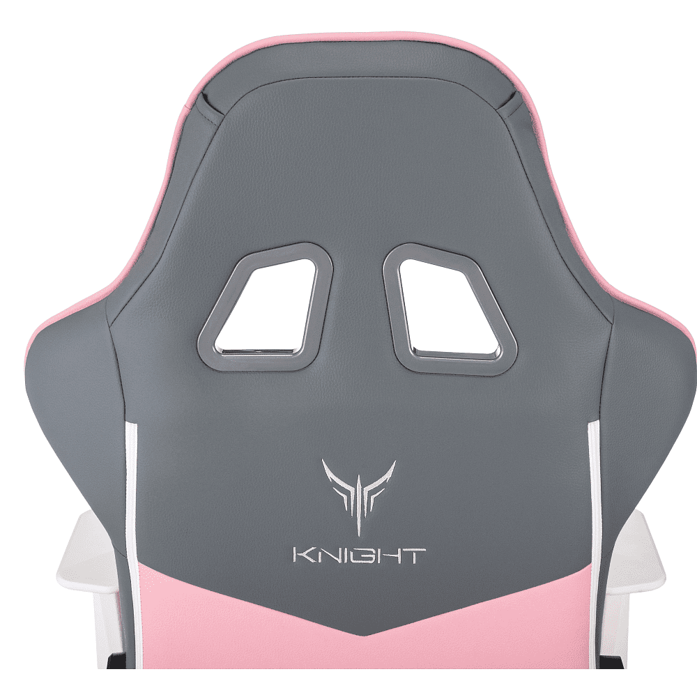 Кресло игровое Бюрократ Knight "Catzy", экокожа, пластик, серый, розовый - 16