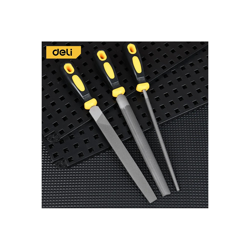 Набор напильников Deli YS EDL352083, 3 шт, 200 мм, черный, желтый - 2