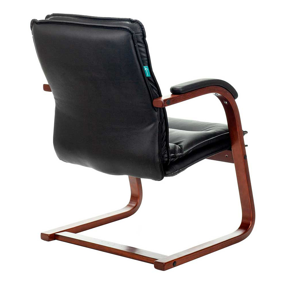 Стул для посетителей Бюрократ "T-9927WALNUT-AV", кожа, дерево, черный - 4