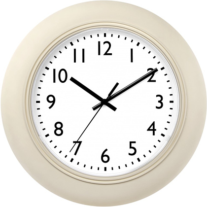 Часы настенные круглые "71712205", пластик, бежевый