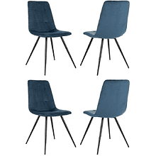 Стул Бюрократ "CH-K1_4", ткань, синий, металл, комплект 4 штуки