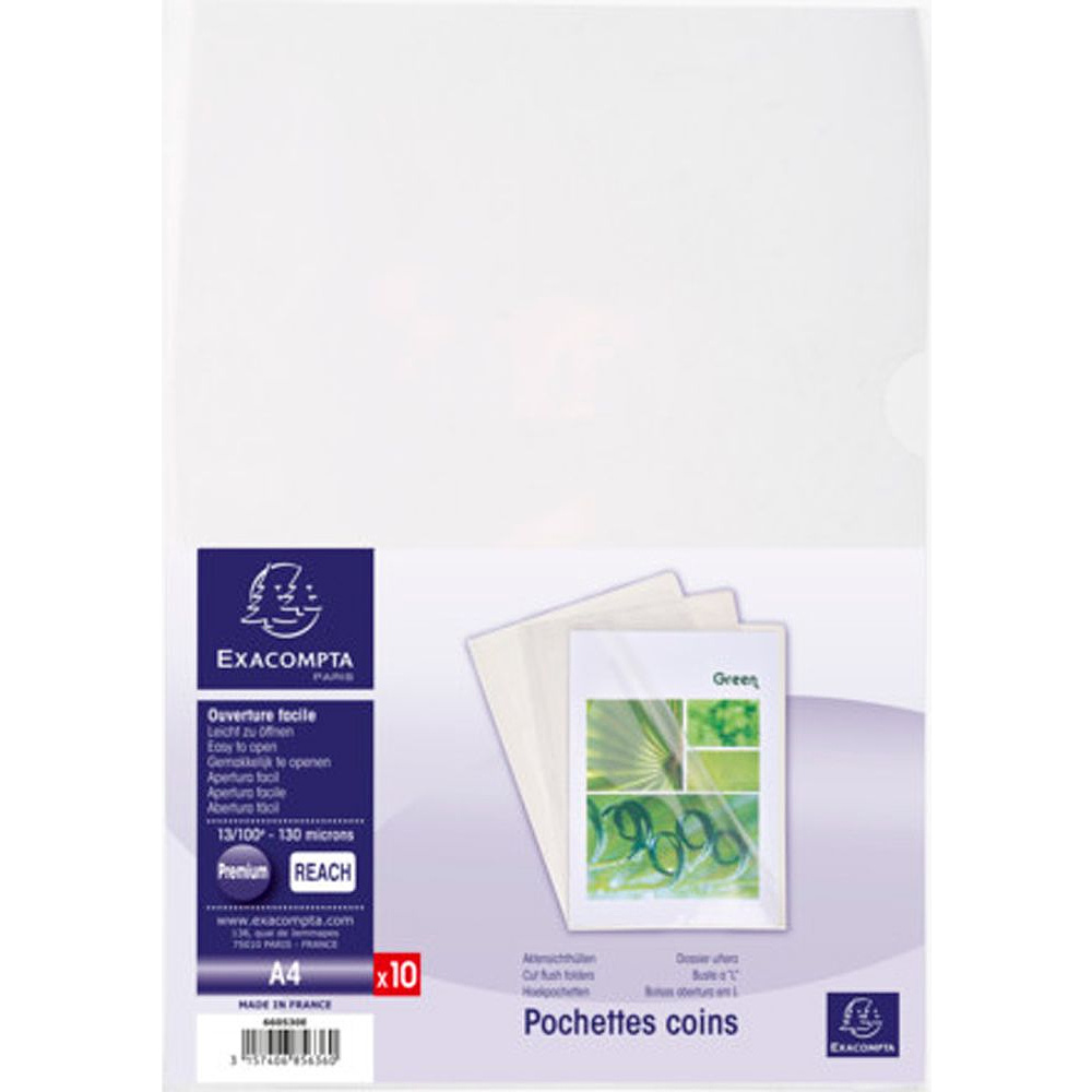 Папка-уголок "Exacompta", А4, 130 мк, ПВХ, прозрачный - 5