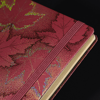 Блокнот "Foliage maple", А5, 96 листов, линейка, на резинке, красный - 5