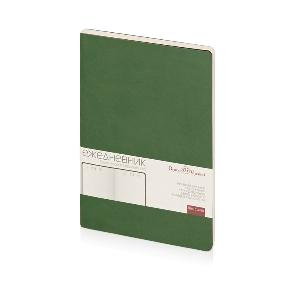 Ежедневник недатированный "Megapolis Flex", А5, 272 страницы, зеленый