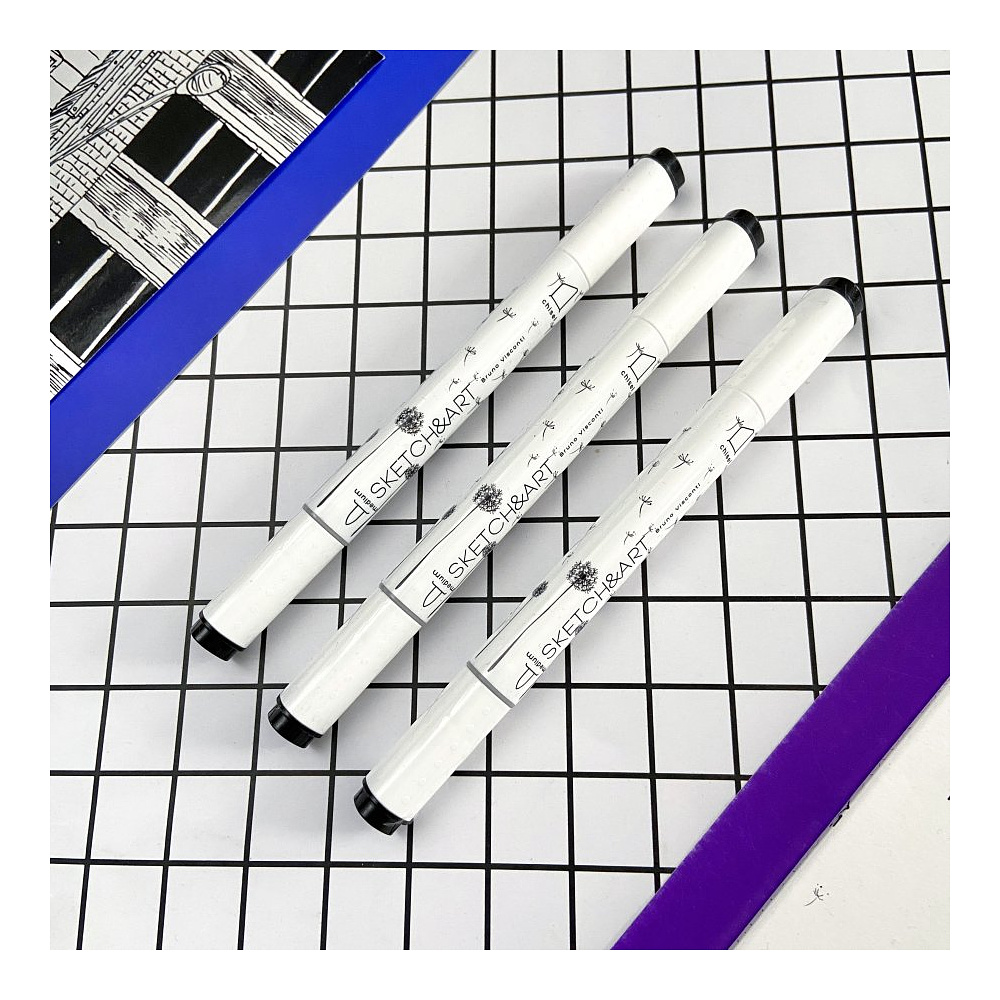 Маркер перманентный двусторонний "Sketch&Art", черный - 3