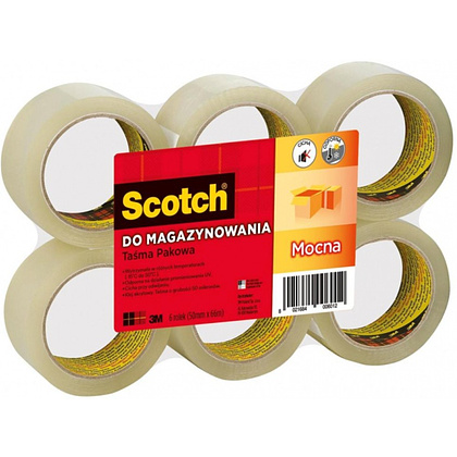 Клейкая лента упаковочная прозрачная "3M Scotch Прочная", 50x66 мм/м - 4