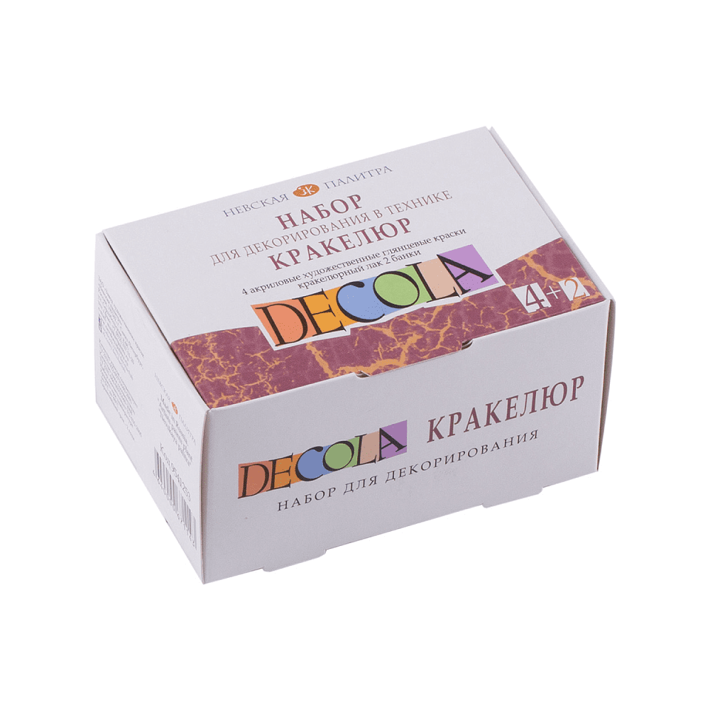 Краска акриловая глянцевая "Декола", набор 6 цветов, 20 мл, банки