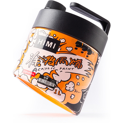 Краски акриловые "Himi Miya", 022 оранжевый, 1 л, банка с помпой