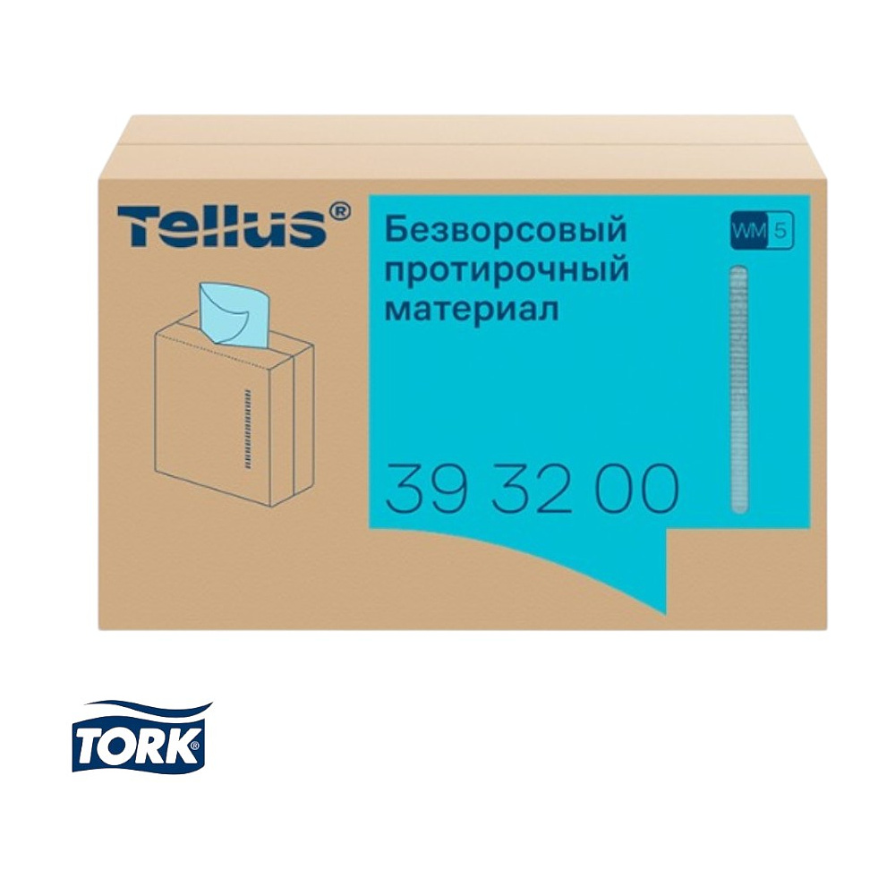 Протирочный материал нетканый Tellus, безворсовый, 1 слой, 100 листов, WM5