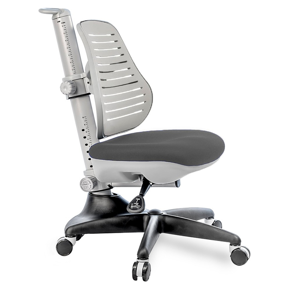 Кресло детское Comf-Pro С3 317 Chair, пластик, ткань, серый, пластик, корпус черный, серый, с чехлом салатовым