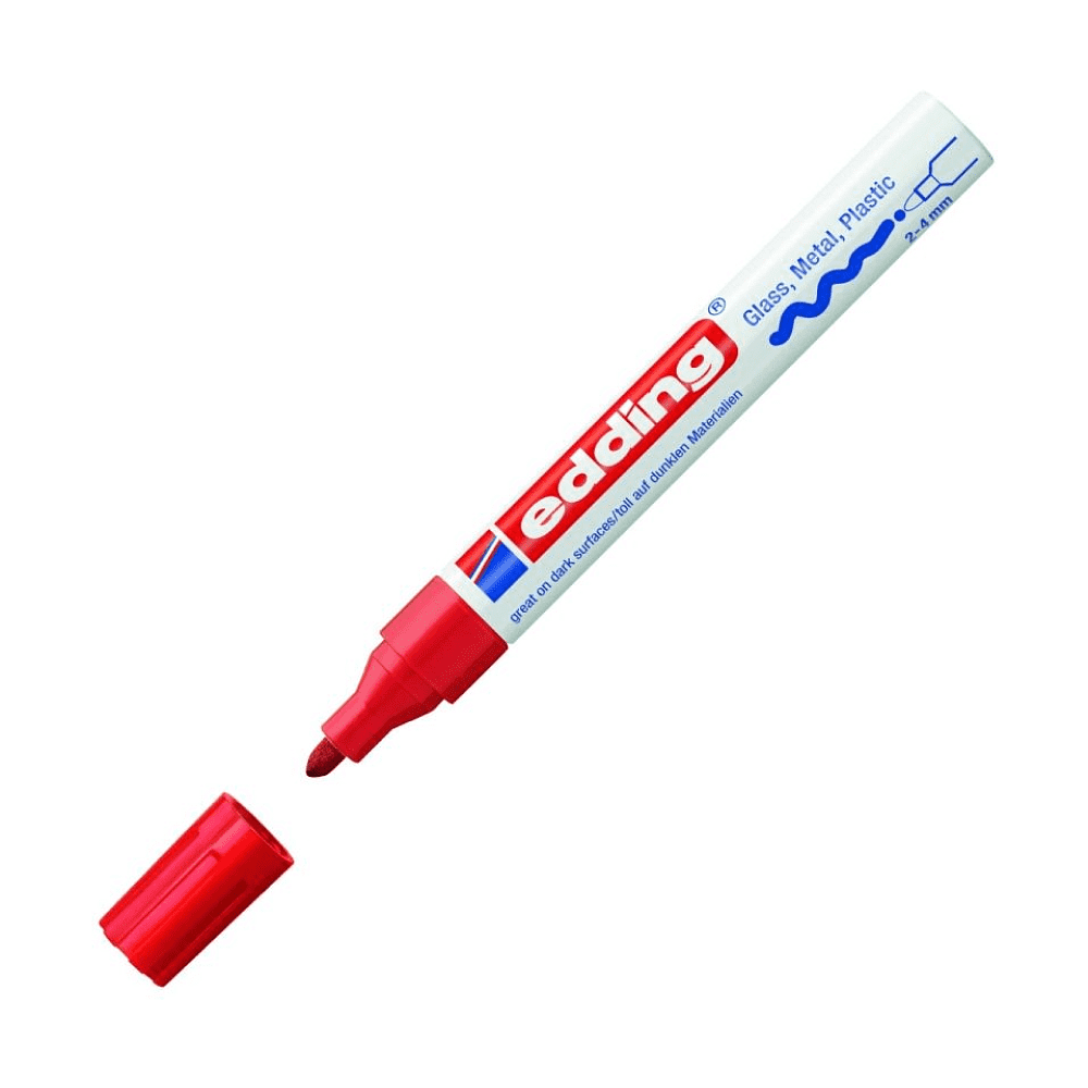 Маркер перманентный на нитрокраске Edding "750", красный