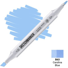 Маркер перманентный двусторонний "Sketchmarker", B63 синяя каролина