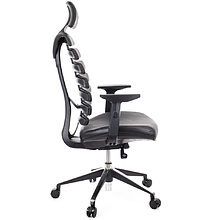 Кресло для руководителя EVERPROF "Ergo", кожа, алюминий, черный