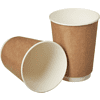 Стакан картонный 300 мл, 25 шт, 2 слоя, крафт ECO - 3
