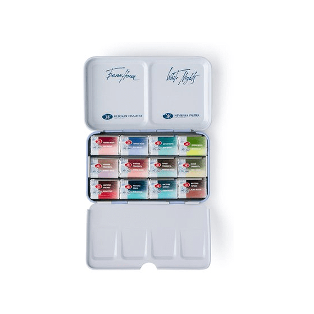 Набор акварельных красок "Белые ночи метаморфозы", 12 цветов, кюветы - 5