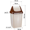 Урна для мусора 25л «СВИНГ», пластик, с крышкой, бежевый мрамор - 8