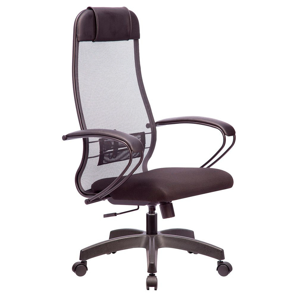 Кресло для руководителя "Metta SU-1-BP", сетка, пластик, темно-серый