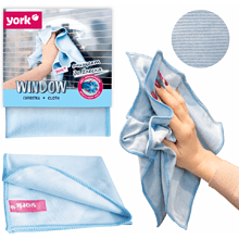 Салфетка для окон и стекла из микроволокна "YORK Window" 30 x 30 см, голубой